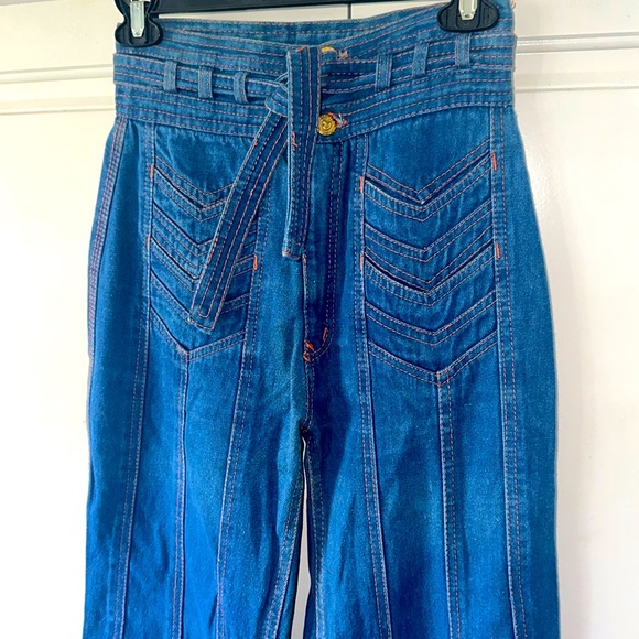 N’est Ce Pas Denim - HOLY GRAIL N’est Ce Pas vintage 70s RARE bellbottom jeans festival WITH BELT